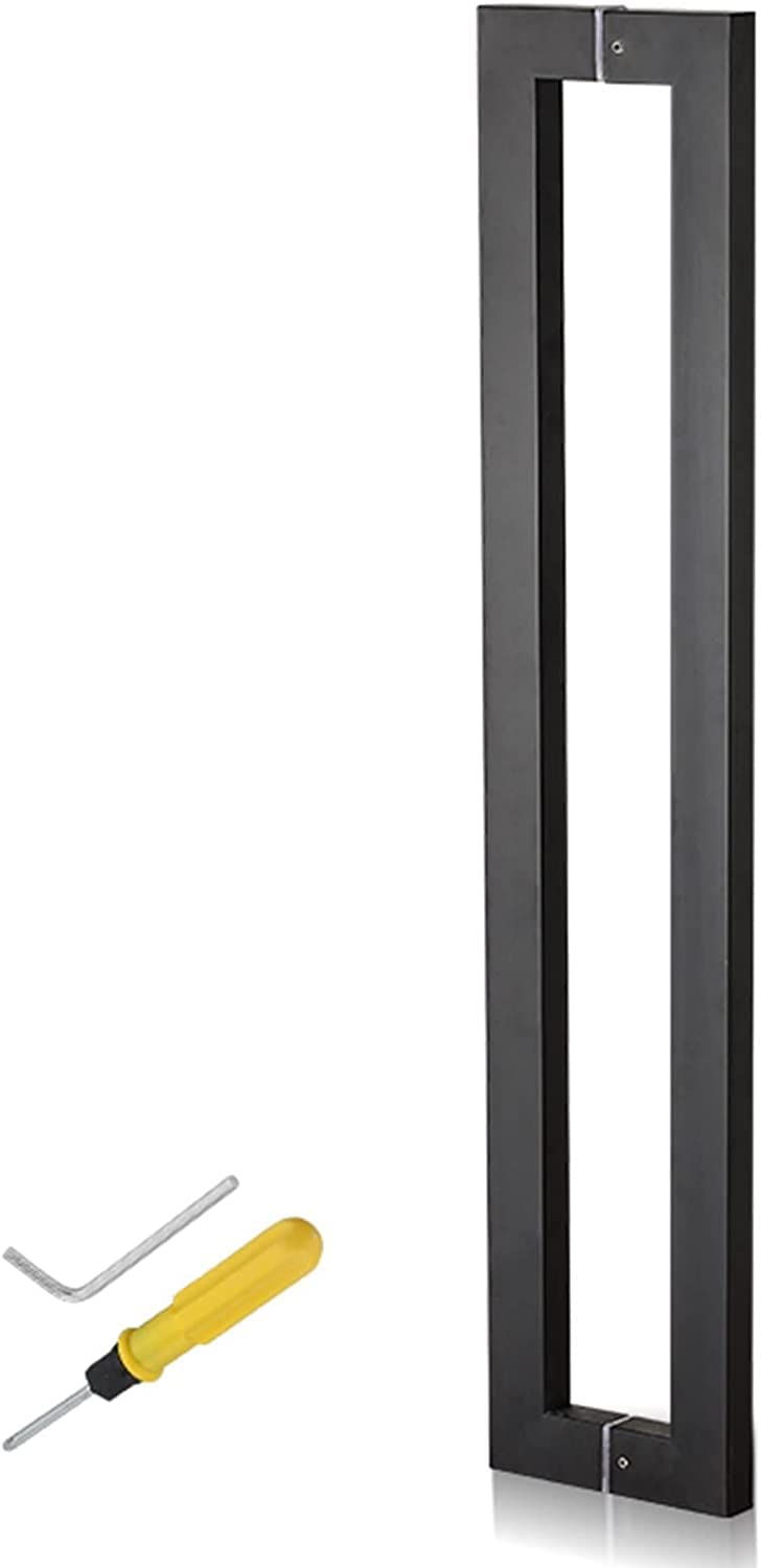 WXPGFEQ Modern Heavy Duty Stainless Steel Door Handle Set - Entry, Bathroom, Shower, Sliding Barn Door Pull - Two-Sided Glass Shed Handle with Fittings