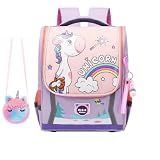 DAHUOJI Unicorn Kids Backpack Girls School Backpack with cute plush messenger bag,Kindergarten eleme