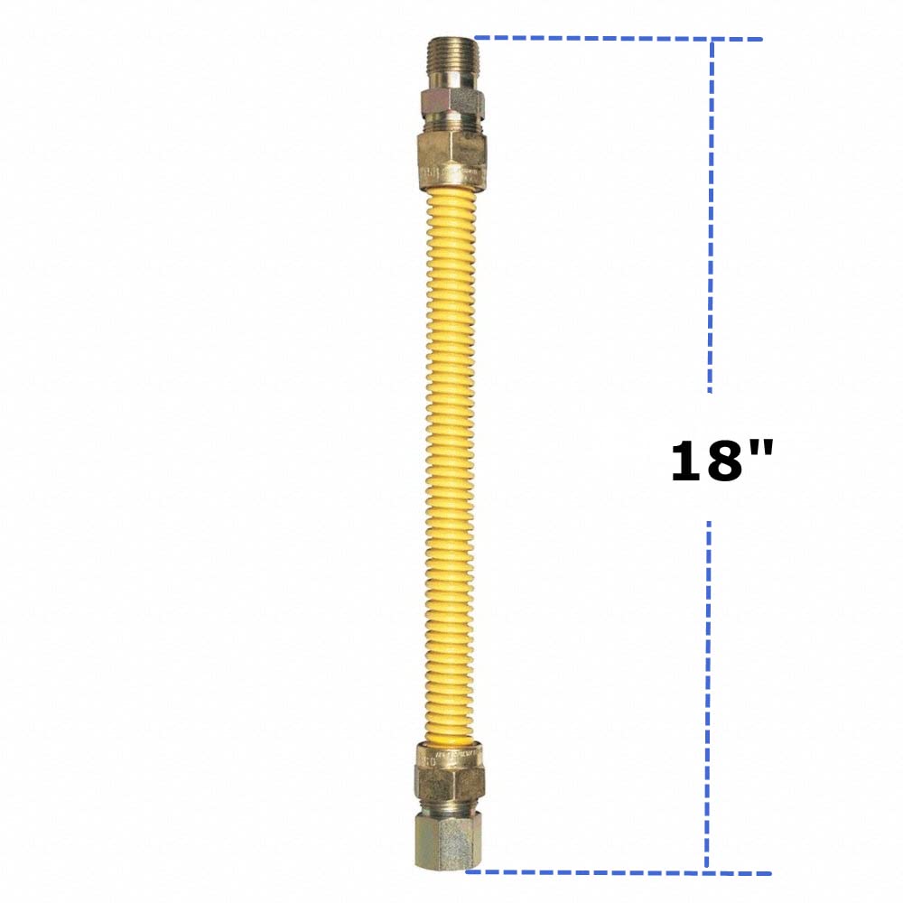 EZ-Fluid Flexibler Erdgas-Schlauch – 91,4 Cm, Gelb Beschichtet, 3/4" MIP X 3/4" FIP