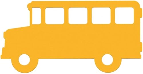 Back to School Bus Die Cuts for Classroom Bulletin Boards Scrapbook Pages and Card Making Projects / 25 Pieces Per Package (Small - 3" Wide, Harvest
