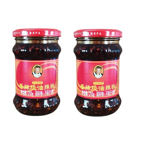 YIJIA | Salsa de Chili Crujiente 210g X 2 Botella - Un gran condimento para casi todos los platos chinos