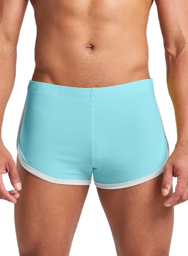 MIZOK Mens Cotton Booty Boxer Short Low Rise Split Side Workout Gym Lounge Shorts2
