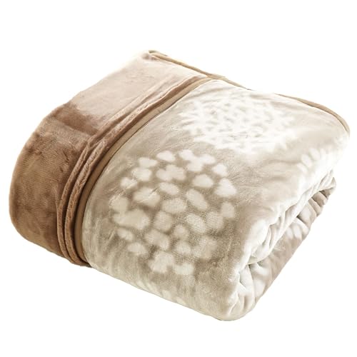 西川 毛布 シングル 冬 【3億円売れた】 掛け毛布 2枚合わせ 140×200cm 洗える サークル柄 ブラウン マイヤー 衿付き 冬 春 あったか 約1.8kg かわいい ブランケット 冬用 節電