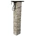 Eye Level Gray Cast Stone Mailbox Post with Decorative Scroll