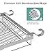 TQVAI Over Sink Dish Drainer Drying Rack, Stainless Steel Foldable Wall Mounted Dish Racks with Drainboard Hanging Rod and Sponge Holder, Silver