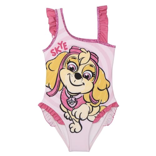 Bañador Infantil de La Patrulla Canina - Color Rosa - Talla 2 Años - Bañador Niña Fabricado en 85% Poliéster y 15% Elastano de 210 gsm - Secado Rápido - Producto Original Diseñado en España