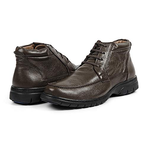 Coturno Linha Extremo Conforto Couro Floater Sem-stress Medical Line - 0511 - Café Cor:Marrom;Tamanh