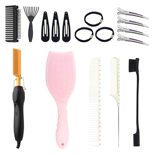 Set de peine eléctrico para cabello con 15 piezas miniatura 1