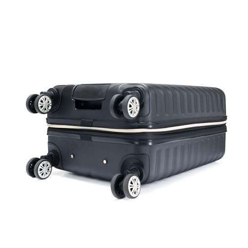 Image of KENNETH COLE Reaction Women's Madison Square Hardside Chevron Expandable Luggage, Black, 20-Inch Carry On, Madison Square Hardside Chevron Expandable Luggage