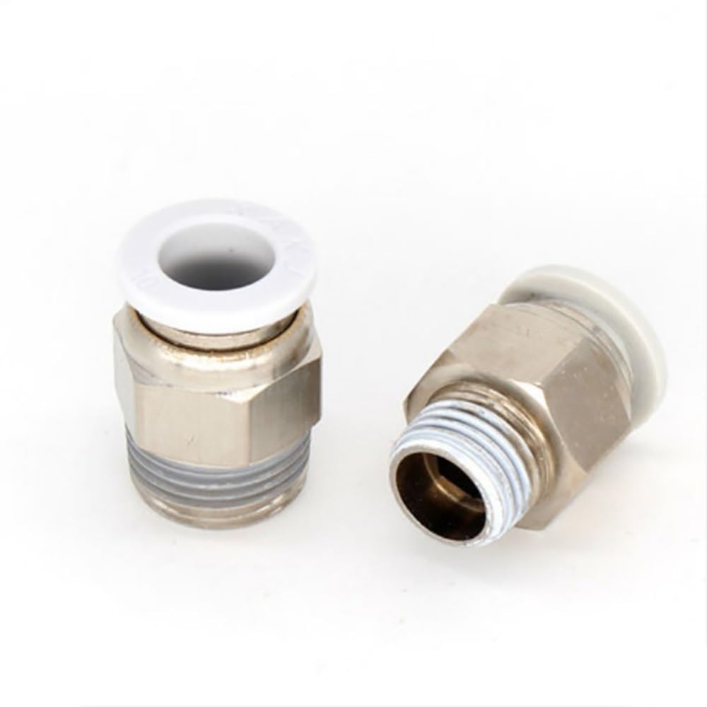 50 STÜCKE BSPT PC4-03_Weiß, PC6-03_Weiß, PC8-03_Weiß, Pneumatische Steckverbinder, männlich, gerade Steckverbindungen (Color : 50Pcs PC8-03 white)
