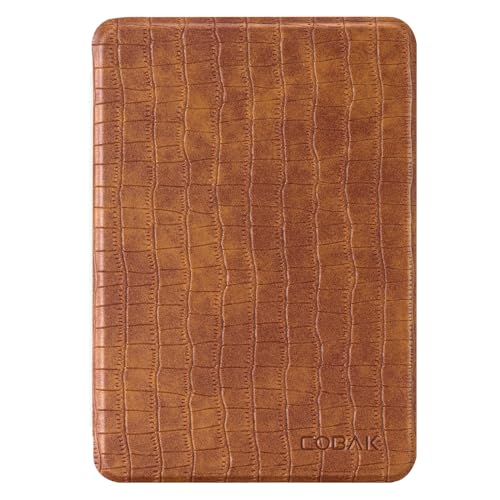 Image of CoBak Case for All New 6 Inch E-Reader 2024 and 2022 (11 Generation) - PU Leather Smart Cover, Auto Sleep and Wake, not Compatible with Kobo Clara and Ocean,Crocodile Brown