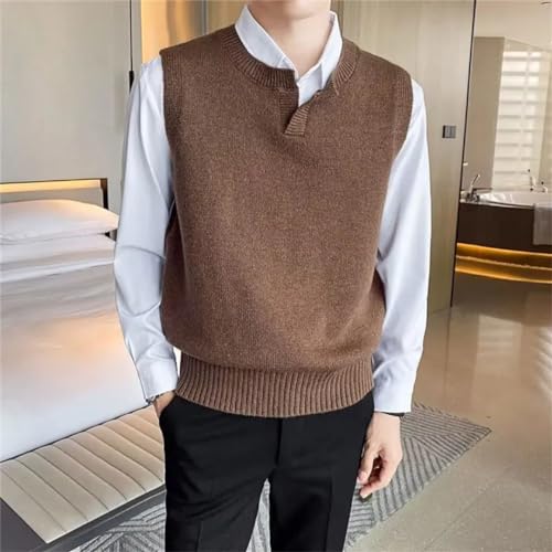 Men Simple Retro Daily Spring V-Neck Sleeveless Style All-Match Sweater Vests4