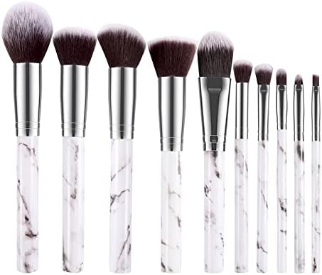 Makeup Brushes, Start Makers 10Pcs Marble Makeup Brush Set Foundation Powder Blush Blending Eyeshadow Brushes Sets