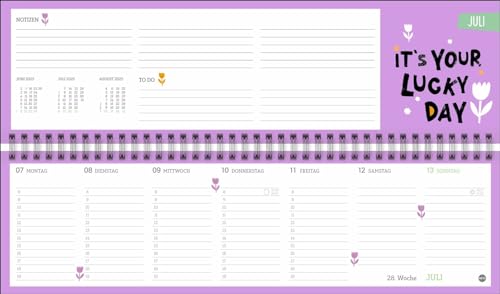 Design Wochenquerplaner 2025: Wochenkalender in frischen Farben zur Übersicht bei der Planung aller wichtigen Termine. Tischkalender für Büro und zu ... Platz für Notizen. (Tisch-Querplaner Heye)