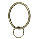 Ivilon Drapery Eyelet Curtain Rings - 2" Ring Loop for Hook Pins, Set of 14 - Antique Brass