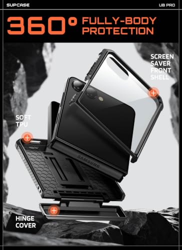 Image of SUPCASE for Samsung Galaxy Z Flip 8 Case with 360 Rotating Belt Clip, Black