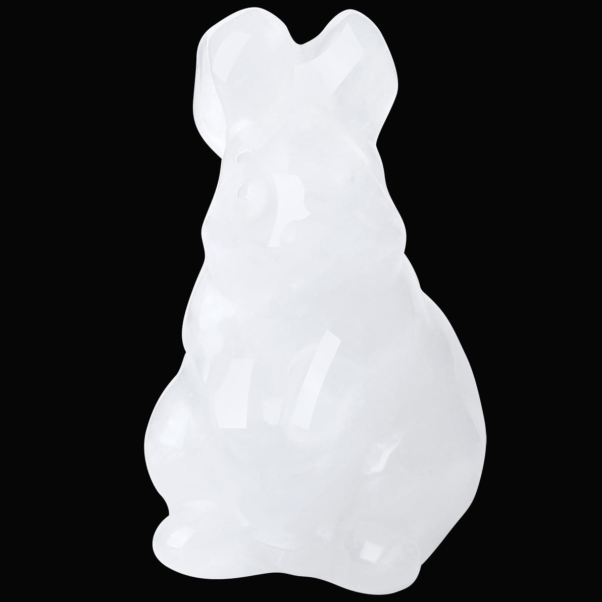 QINJIEJIE 2" Clear Quartz Bunny Decor Easter Decorations Healing Crystals White Rabbit Figurine Carved Stones Bunny Statue Gemstones Crystal Gift for
