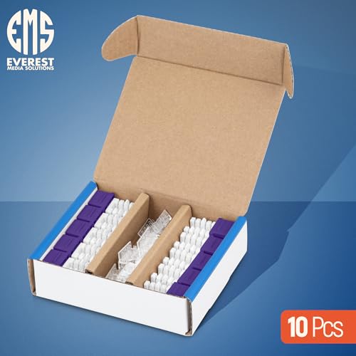 Image of Everest 90 Degree RJ45 Cat6 Keystone Jacks Slim Profile 10-Pack Purple | Compatible with 90 Angled Speed Termination Tool - easyJACK (B094WB91H3)