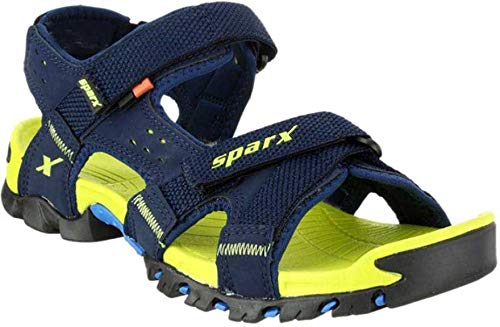 Sparx Men SS-447 Navy Blue Fluorescent Green Floater Sandals  (SS0447G_NBFG_0008) : Amazon.in: Shoes u0026 Handbags