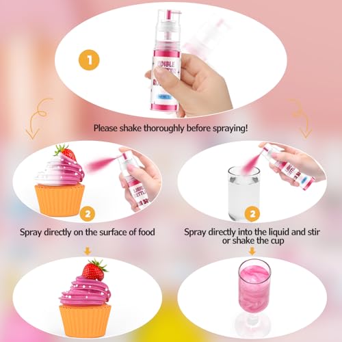 Paillettes Comestibles Spray Dorée, Waysroma Paillettes Alimentaires Comestibles Or Spray Paillette pour Pâtisserie, Fraises, Boissons, Gâteaux, Fondants, Cocktails, Chocolat (5g) – vue 6