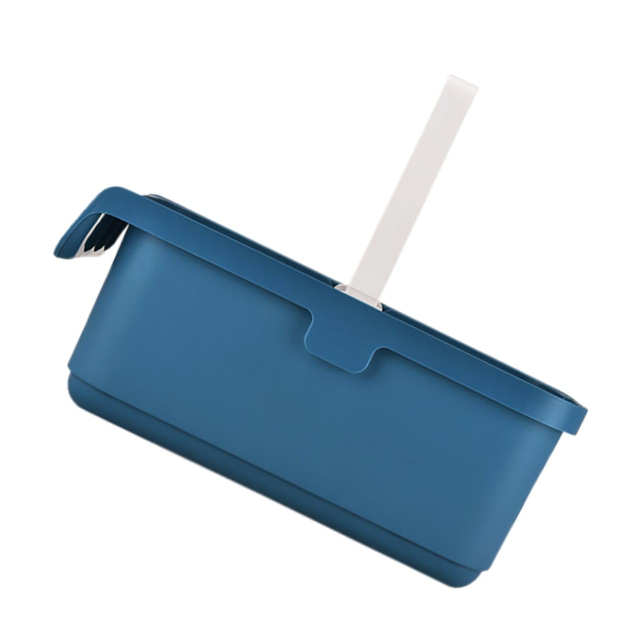 Didiseaon Cubo de Limpieza Rectangular de Plástico Azul, Portátil Gran Capacidad para Fregona Plana, Adecuado para Varios Tipos de Suelo en Casa