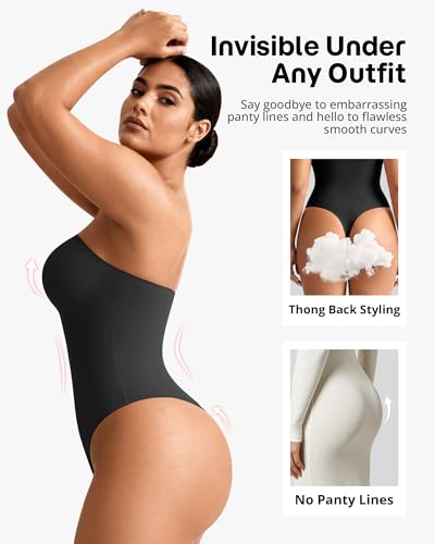 Image of Shapewear Bodysuit Tummy Control Strapless Bra Shapewear for Women Strapless Faja Body Shaper Thong Light Shapewear