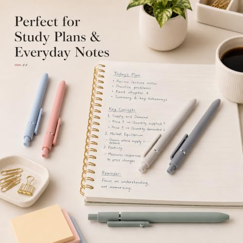 Image of FIOVER Gel Pens, 5pcs 0.5mm Quick Dry Black Ink Fine Point Smooth Writing Pens High-End Series Ballpoint for Office School Supplies