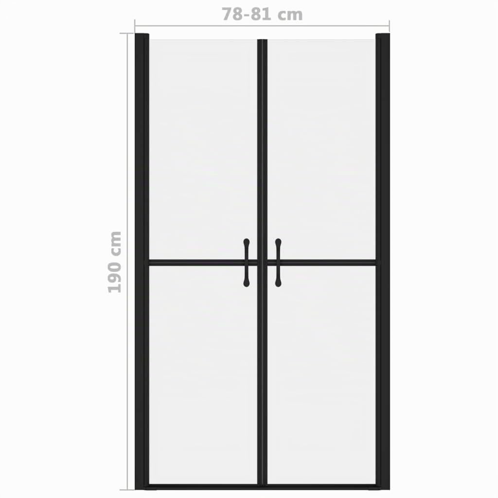 vidaXL Duschtür Moderne Handgriffe Nischentür Pendeltür Schwenktür Duschabtrennung Dusche Duschkabine Badezimmer Matt ESG (78-81) x190cm Aluminium