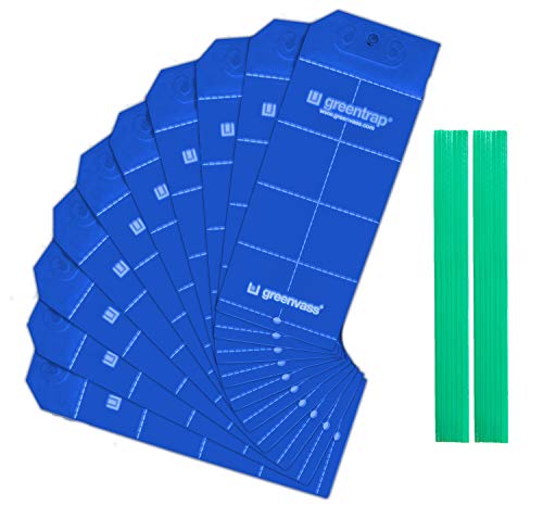 Greentrap, Trampas Adhesivas para Insectos. 10 Unidades + Bridas para Colgar. (Azul Oscuro) Cover