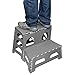Range Kleen Double Step Gray Folding Stool 19.5 Inches L by 20 Inches W by 17 Inches H
