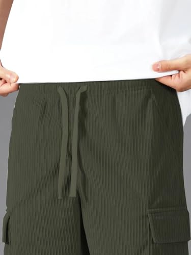 Image of Cargo Joggers for Men - Cotton Loose Fit Utility Pants with 6 Pockets | Durable Outdoor & Hiking Trousers