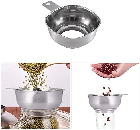 Stainless Steel Funnel Wide Funnel Metal Funnel for Jam Liquid Oil Beans in Jars