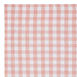 VHC Brands Annie Buffalo Check Farmhouse 84"x40" Panel Pair Pink Rod Pocket Cotton Tie Back(s) Window Curtains VHC Brands Annie Buffalo Check Farmhouse 84×40 Panel Pair Pink Rod Pocket Cotton Tie Backs Window Curtains