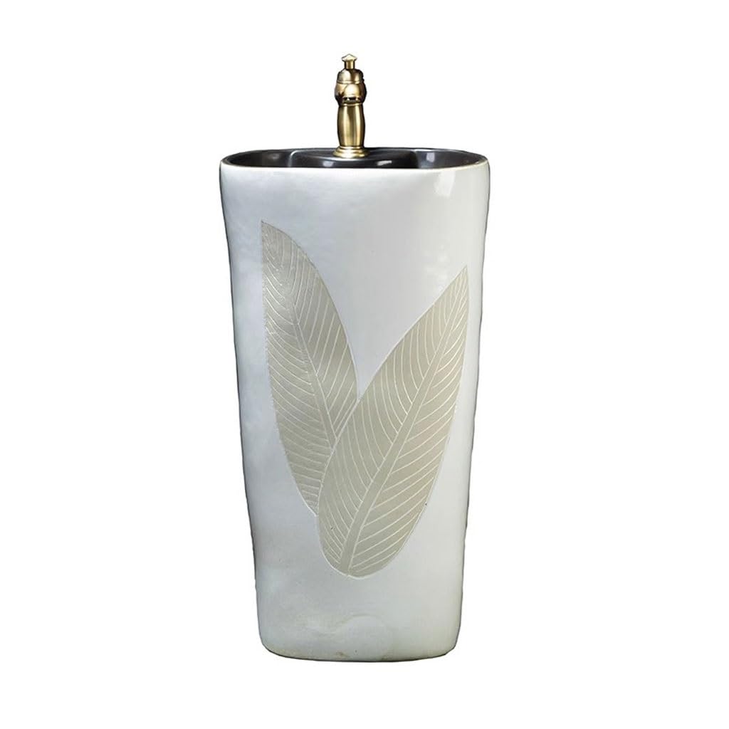 Pedestal Sink Household Pillar-Type Bathing Pool Outdoor Courtyard Washing Ceramic Washbasin Bathroom Sinks