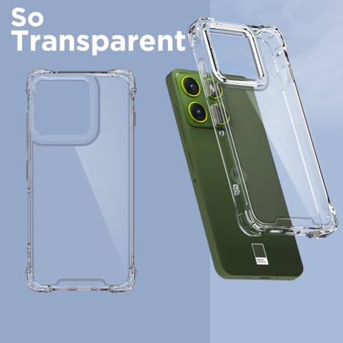 Image of Outlouders Back Cover for Motorola Moto Edge 70 5G Clear Transparent PC + TPU Bumper Case with Raised Edges for Shockproof Protection (Transparent)