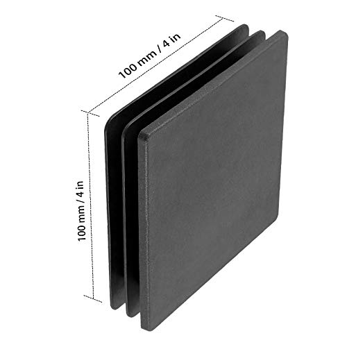 HOZEON 30 Pack 4 x 4 inches Square Plastic Plug, Thickened Durable Square Tubing End Caps, Square Tubing End Caps for Table Legs, Chair Legs, Fence Post Pipe Tube End, Furniture Sliding, Black
