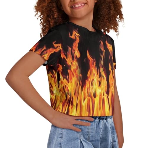 Kids Crop Tops Summer Short Crewneck Pullover Lightweight Soft Sports Short Sleeve T-Shirt for 5-14Y Girls4