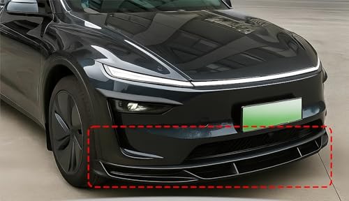 Separador de labios parachoques delantero Tesla 2025 Modelo Y Juniper Alerón Negro Mate 2