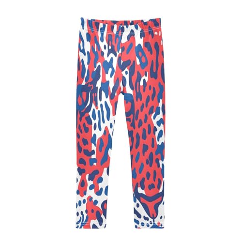 Bolaz Toddler Girls Leggings Printed Yoga Pants Leggings Red Blue Leopard for Kids