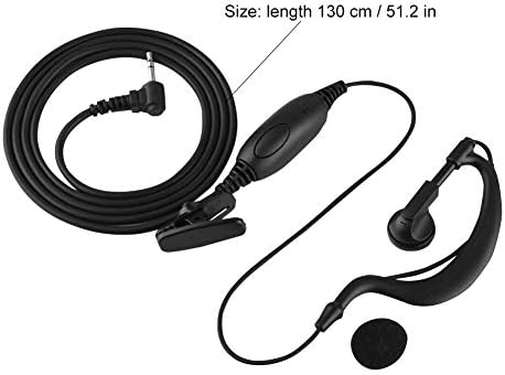 2 PCS G Shape Earhook Earpiece, 2.5mm Single Pin Walkie Talkie Headset, PTT Earphones and Microphone For EM1000, EM1000R, MH230R, MR350R, MB140R, MC220R