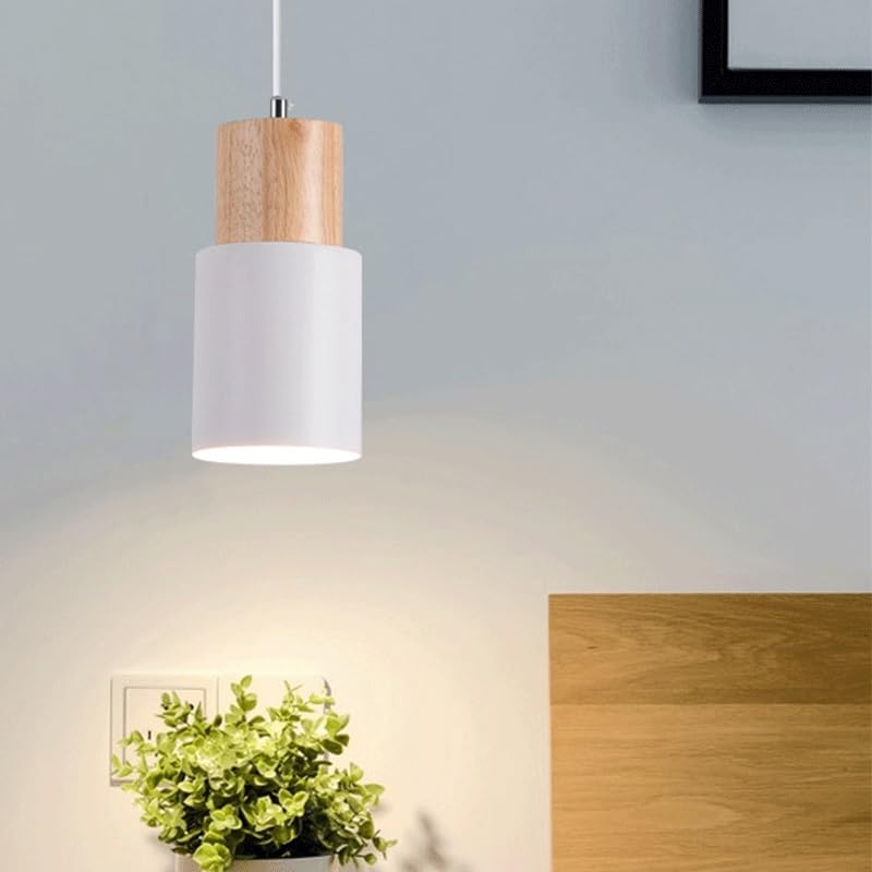Lámpara colgante blanca moderna ajustable con base E27 para dormitorio 2