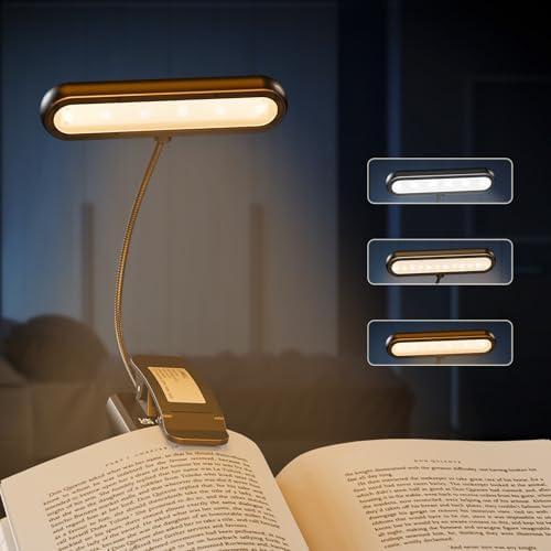 Rechargeable Book Light, Reading Lights for Books in Bed with 3 Color