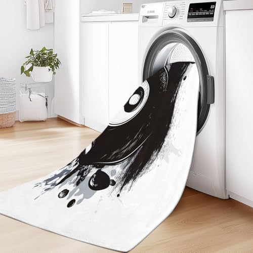 Tapis boule de billard 8 blanc 3D moderne antidérapant 80x150 cm - 8