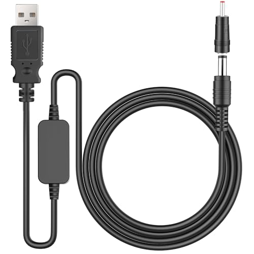 XHQLZMLE USB to 12V Step Up Converter Cable（3.3ft）, 5V to 12V DC Power Cable with 5.5x2.5mm & 3.5x1.35mm Jack, Boost Cable for Router, LED Light, Camera