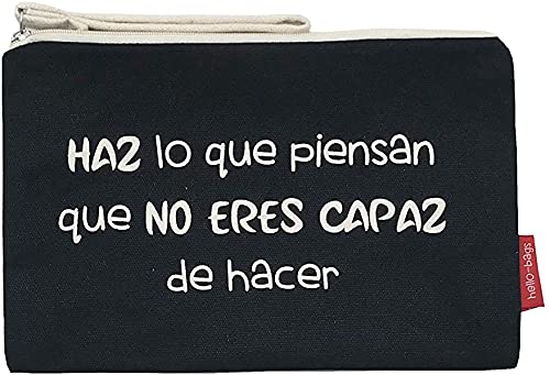 Econanos Hellobags2019 Canvas & Beach Tote Bag, 23 cm, Black (NEGRO)