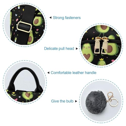 Image of Fustylead Cute Avocado Women Fashion Backpack Purse Travel Ladies College Shoulder Bags