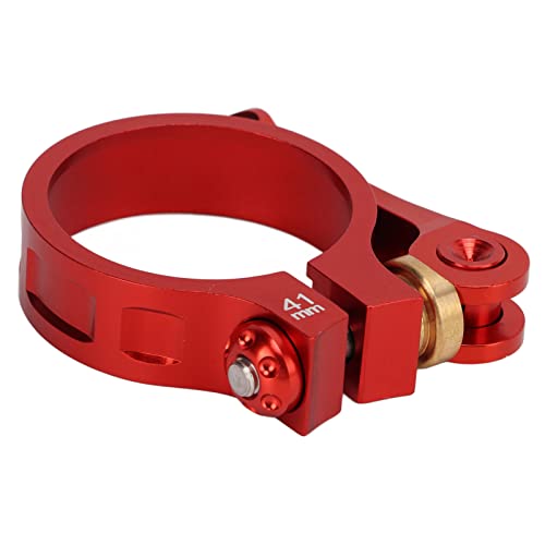 Bike Seat Post Clamp, 41mm CNC Seat Tube Clamp for Folding Bike(red)