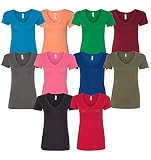 Next Level 1540 Multipack Womens Bundle V-Neck Bulk T-Shirts 10 Packs - Make Your Own Assorted Color