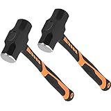 JOIKIT 2 PCS 4lb Sledge Hammer, 14.5 Inch Drilling Crack Hammer with Forged Steel Head and Non-Slip Handle, Solid Construction for Demolition Work