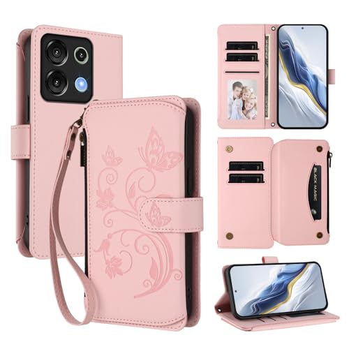Cover Compatibile con Umidigi G9 5G con Note 9 5G Cordinoã€5 Portacarteã€ã€Portafoglio a cernieraã€ã€Chiusura magnetica〠Stand Flip Custodia Pink